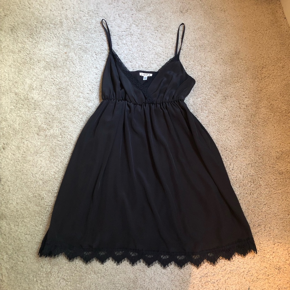 Urban Outfitters Black Babydoll Dress with Lace